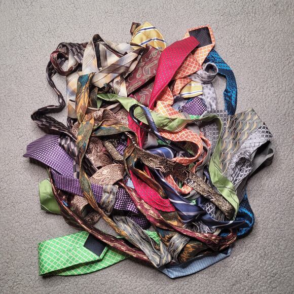 20pc Mens Neckties LOT Wholesale Bulk Collectors Assorted Crafts Cutter DIY Mix - Picture 1 of 2